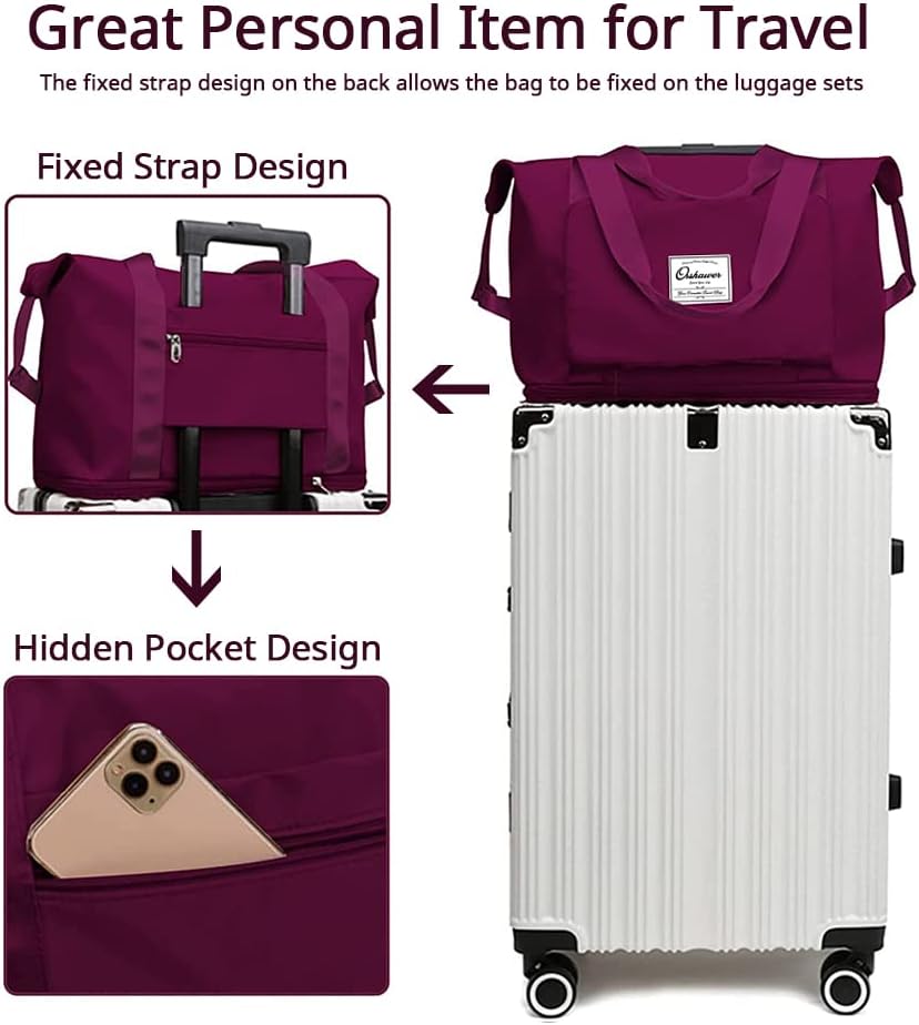 Large Capacity Foldable Travel Bag Expandable Portable Carry on Bag Dry&Wet Separation Sports