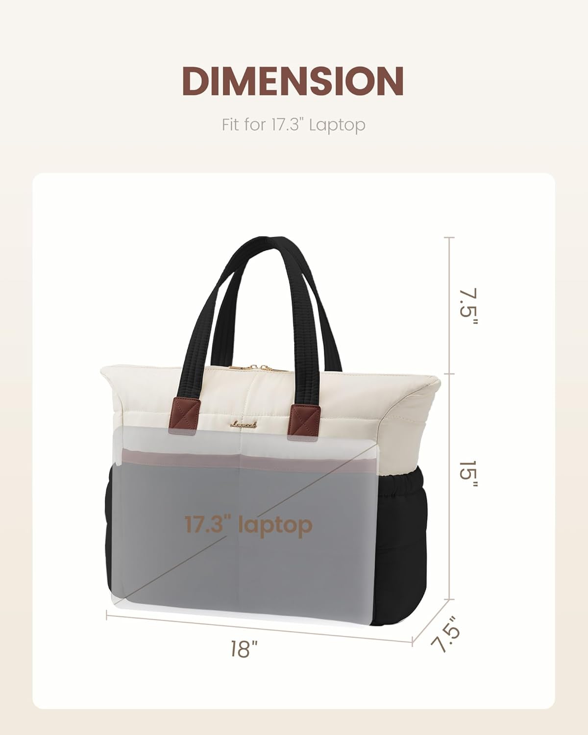 LOVEVOOK Tote Bag for Women,Light Puffer Tote Bag with Multi-pockets,Stylish Carry on Laptop Bags for Daily,Travel,Work,Gym