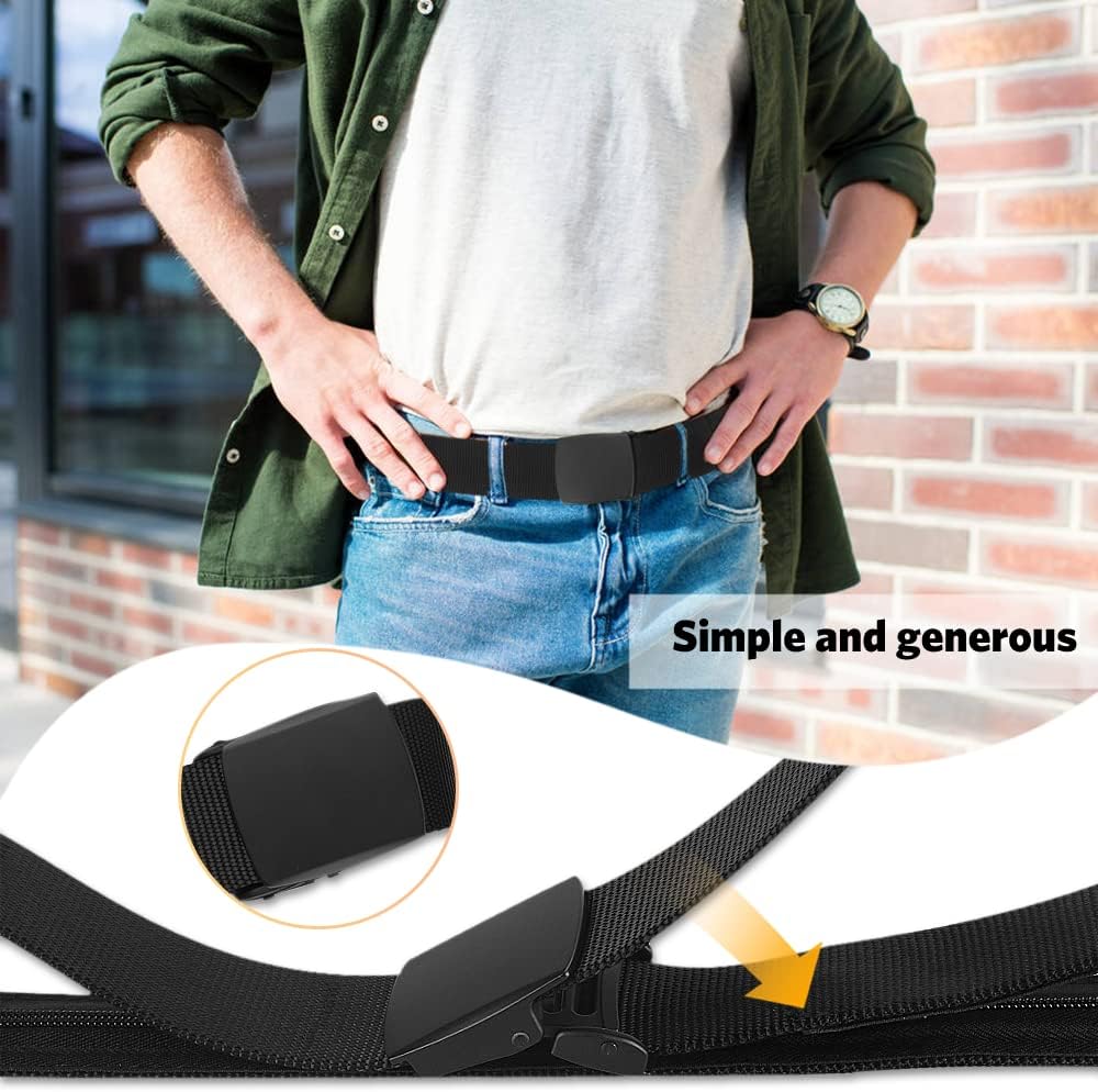 AGPTEK Travel Money Belt, Hidden Money Pouch, Anti-Theft Security Waist Wallet, Secret Compartment Money Hideaway for Business Trip Jogging Outdoor Working, Gift for Fathers Dad Men Boyfriend, Black