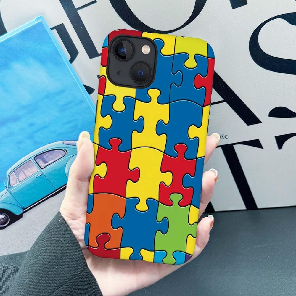 SEized Case Compatible with for iPhone 15 Plus,Color Puzzle Autism Phone Case for Girl Women Boy Men,Durable Protection Case for iPhone 15 Plus