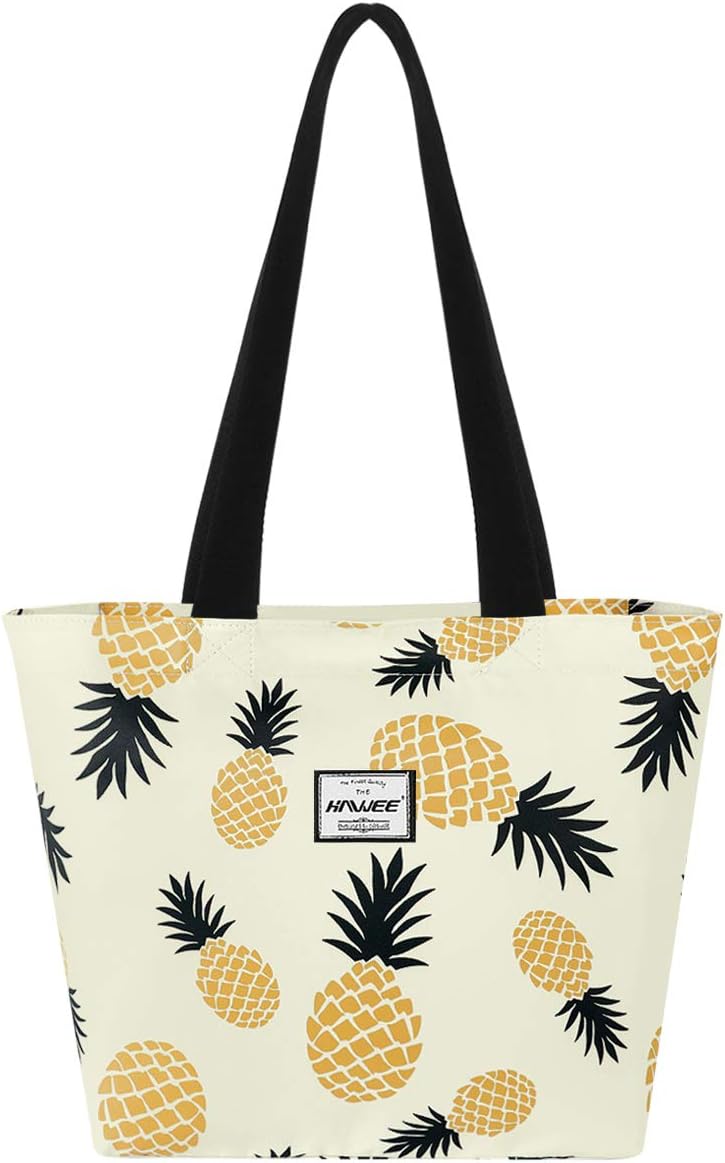 Tote Bag with Zipper for Women Inside Mesh Pocket Heavy Duty Casual Anti-water Cloth Travel Shoulder Handbag