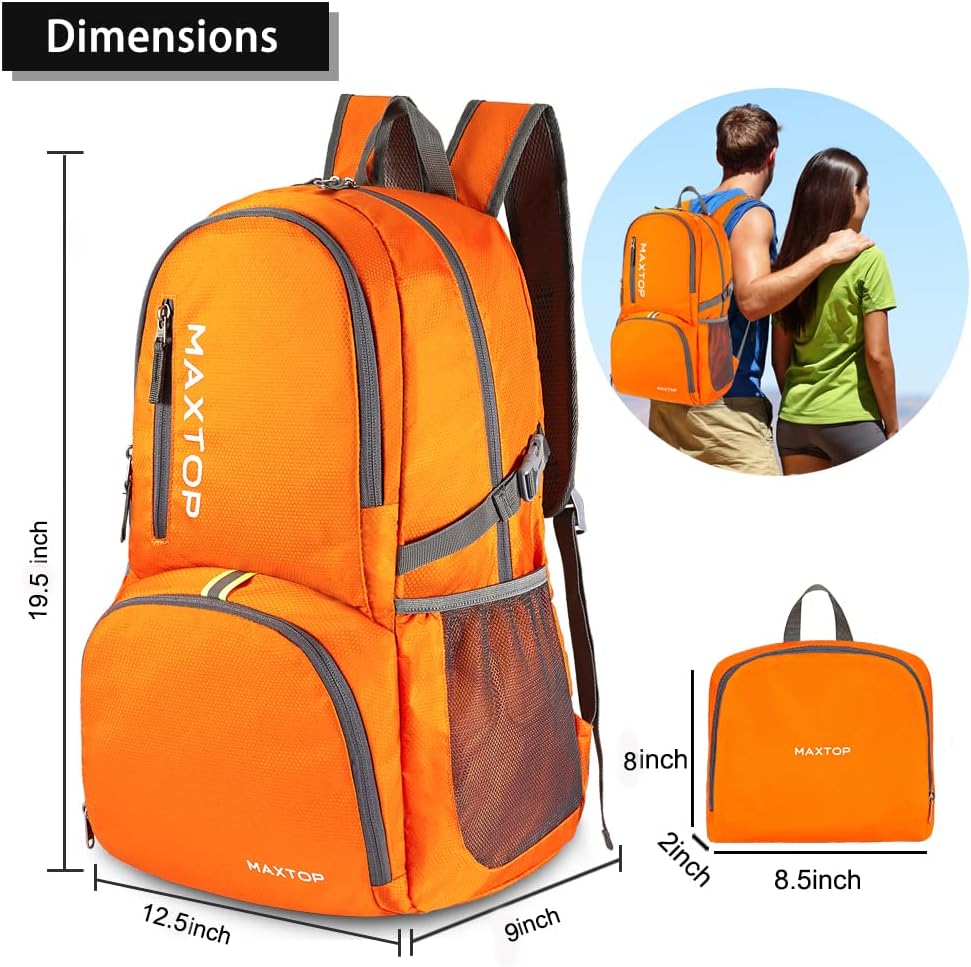 MAXTOP 40/50L Lightweight Packable Backpack for Hiking Traveling Camping Water Resistant Foldable Outdoor Travel Daypack