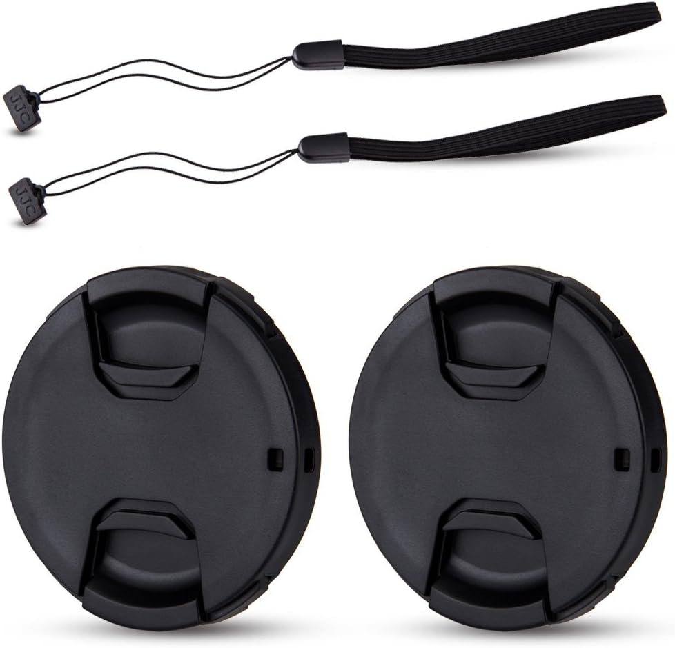 JJC 2-Pack 52mm Front Lens Cap Cover with Elastic Cap Keeper for Nikon D3000 D3100 D3200 D3300