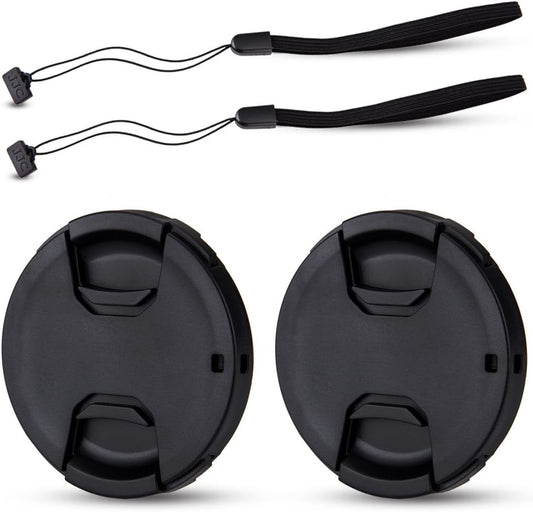 JJC 2-Pack 67mm Front Lens Cap Cover with Deluxe Cap Keeper for Canon EF-S 18-135mm f3.5-5.6, RF 24-105mm f4-7.1, Sony FE 85mm f1.8, Sigma 16mm f1.4 DC DN Lens and Other Lenses with 67mm Filter Thread