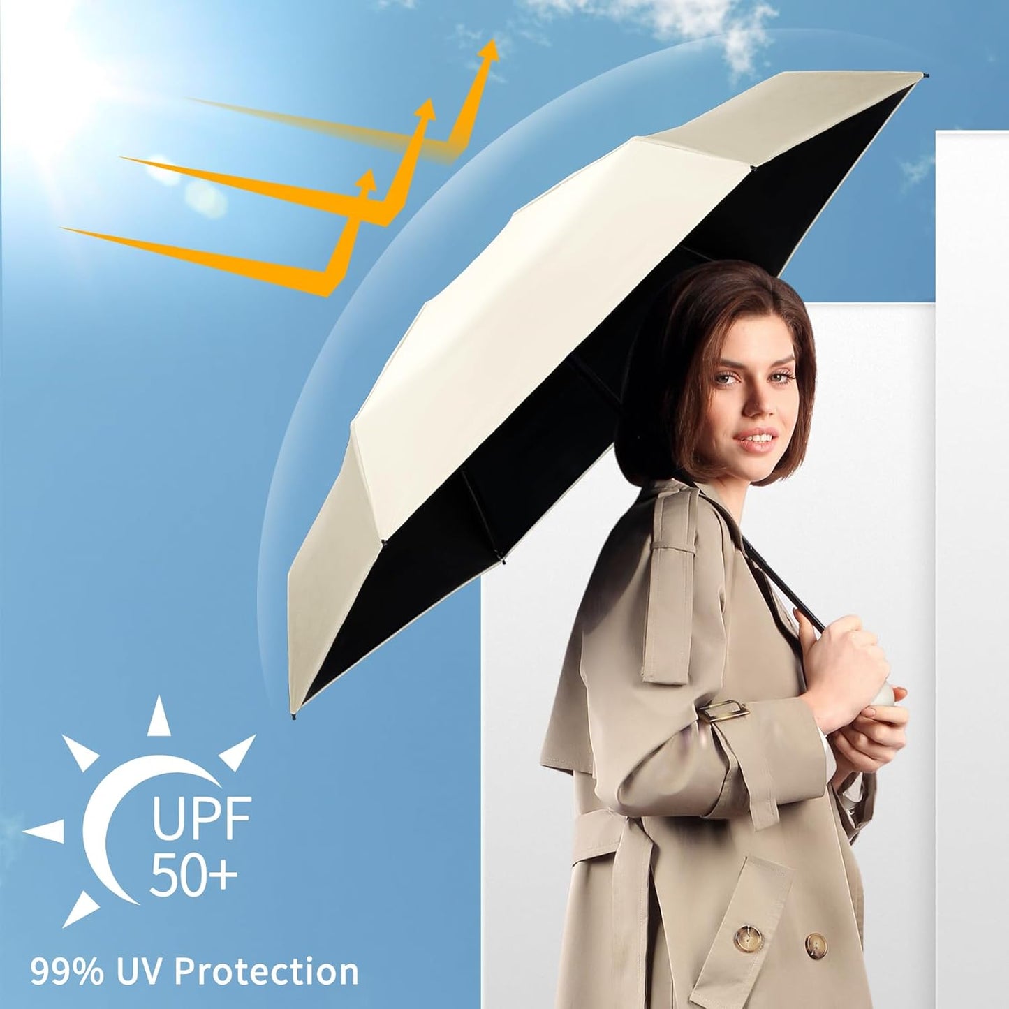 Yoobure Travel Umbrella Portable Compact Umbrellas, Pocket Mini for Purse, Umbrellas for UV Sun &