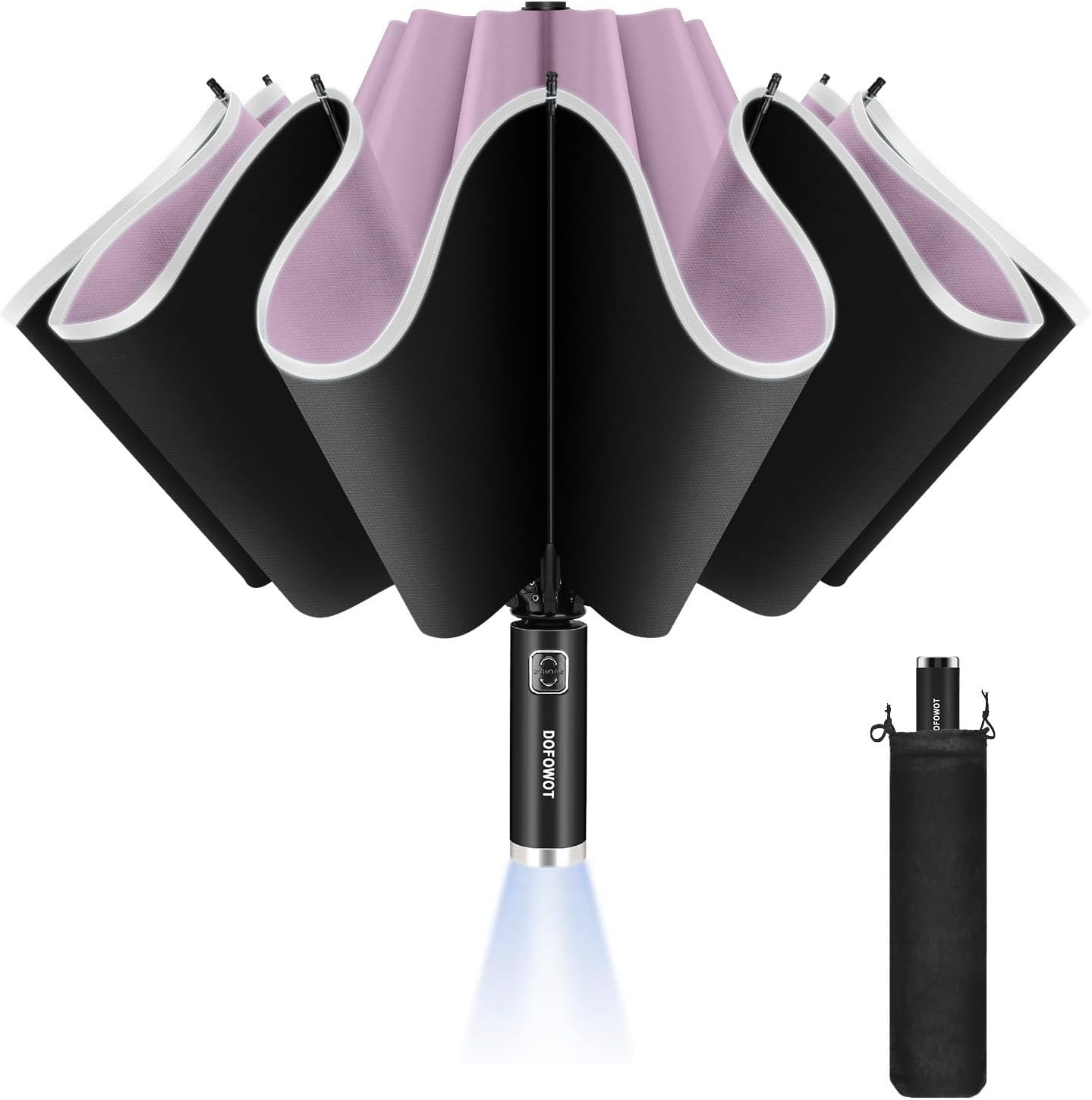 DOFOWOT UV Protection Umbrella for Rain Sun Umbrellas Windproof Anti-Rebound UPF 50+ UV Travel Umbrella Compact for Women Men