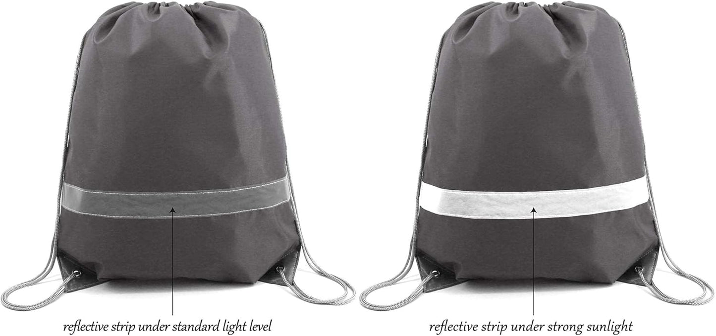 BeeGreen Drawstring Backpack Bags 20,30,50 Packs Reflective String Bags for Gym Sport Trip Cinch Sack DIY for Women Men