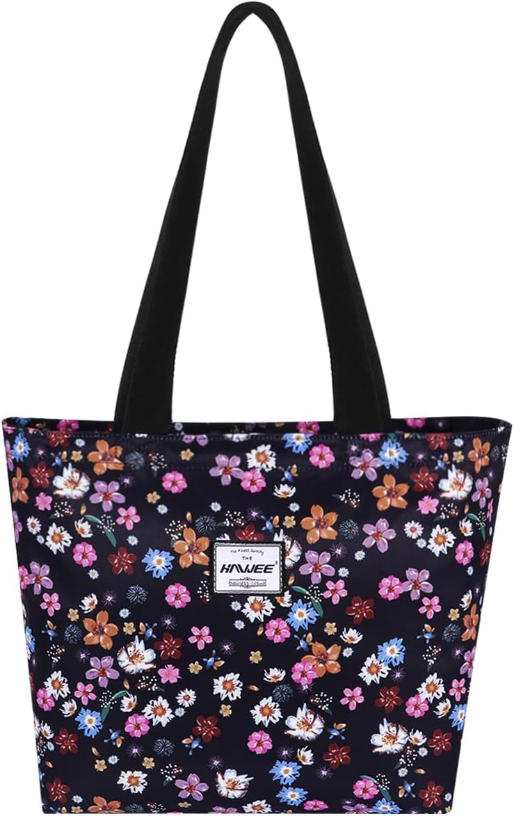 Tote Bag with Zipper for Women Inside Mesh Pocket Heavy Duty Casual Anti-water Cloth Travel Shoulder Handbag