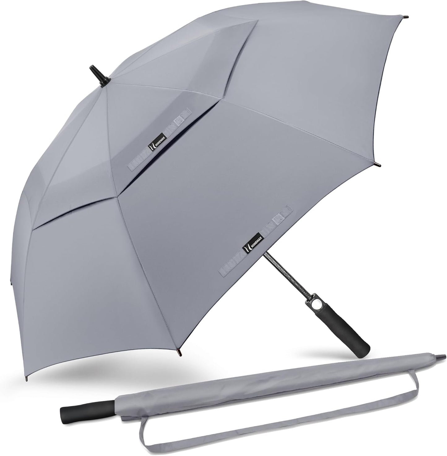 NINEMAX Golf Umbrella 51/54/62/68 Inch Automatic Open, Large Double Canopy Vented Oversize Stick Umbrellas Extra Large Windproof Waterproof for Rain