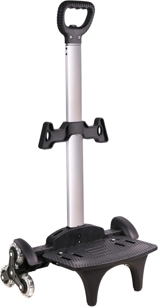 Backpack Trolley, Wheeled Trolley Aluminium Alloy Foldable Hand Cart 6 Wheels Rolling Luggage Carts for Kids Teens Adult School Travel (6 Wheels)