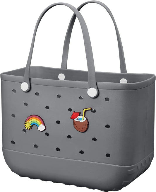 Beach Bag Rubber Tote Bag - Waterproof Travel Bag for Women Washable Tote Bag Handbag for Sports Beach Market Pool