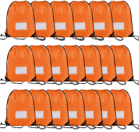20 Pcs Drawstring Bags,Bulk Draw String Backpack, DIY Gym Sports Cinch Bag Sackpack for Women Men, Orange