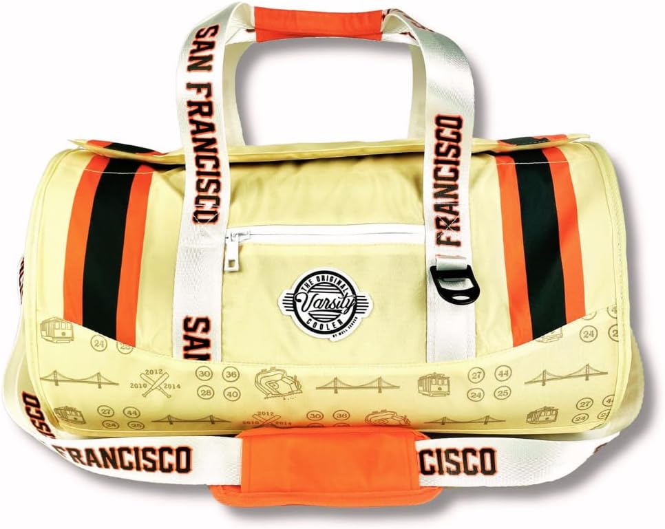 Varsity Cooler San Francisco Travel Party Duffel & Cooler–30 Can Leakproof Insulated Tote Bag, Waterproof Soft compartment for Tailgating, Golf, Beach, Carry-On Luggage, Outdoor Sports