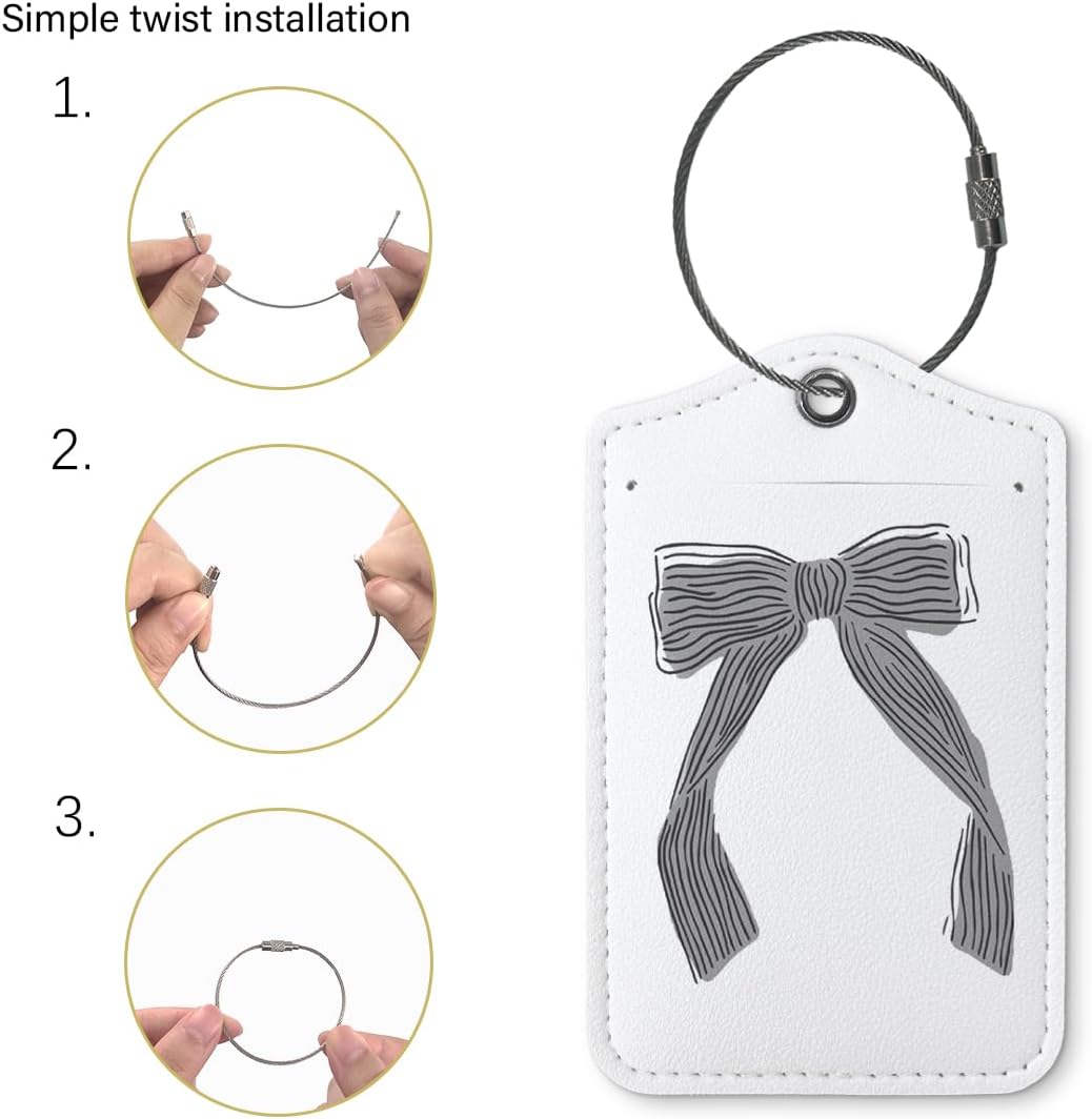 Coquette Black Bow Luggage Tags for Suitcases, Black Bow Cute Bag Travel Tags for Luggage for Women, Trendy 2 Pack Luggage Tag for Travel,Teen Girls Gifts Suitcase Tags