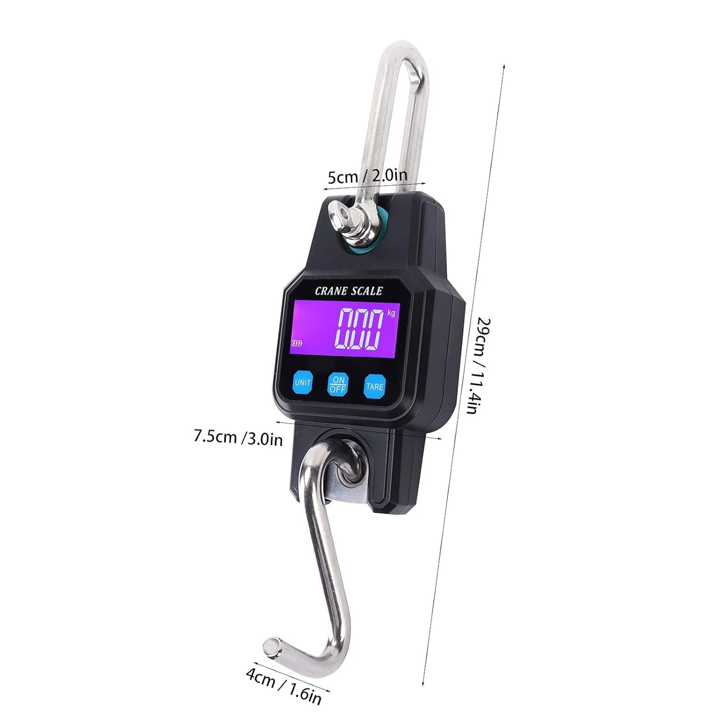 Digital Crane Scale 300kg/600lbs with LED Handheld Mini Hanging Scale for Garage Farm Hunting Fishing Etc(300kg/Plastic Shell)