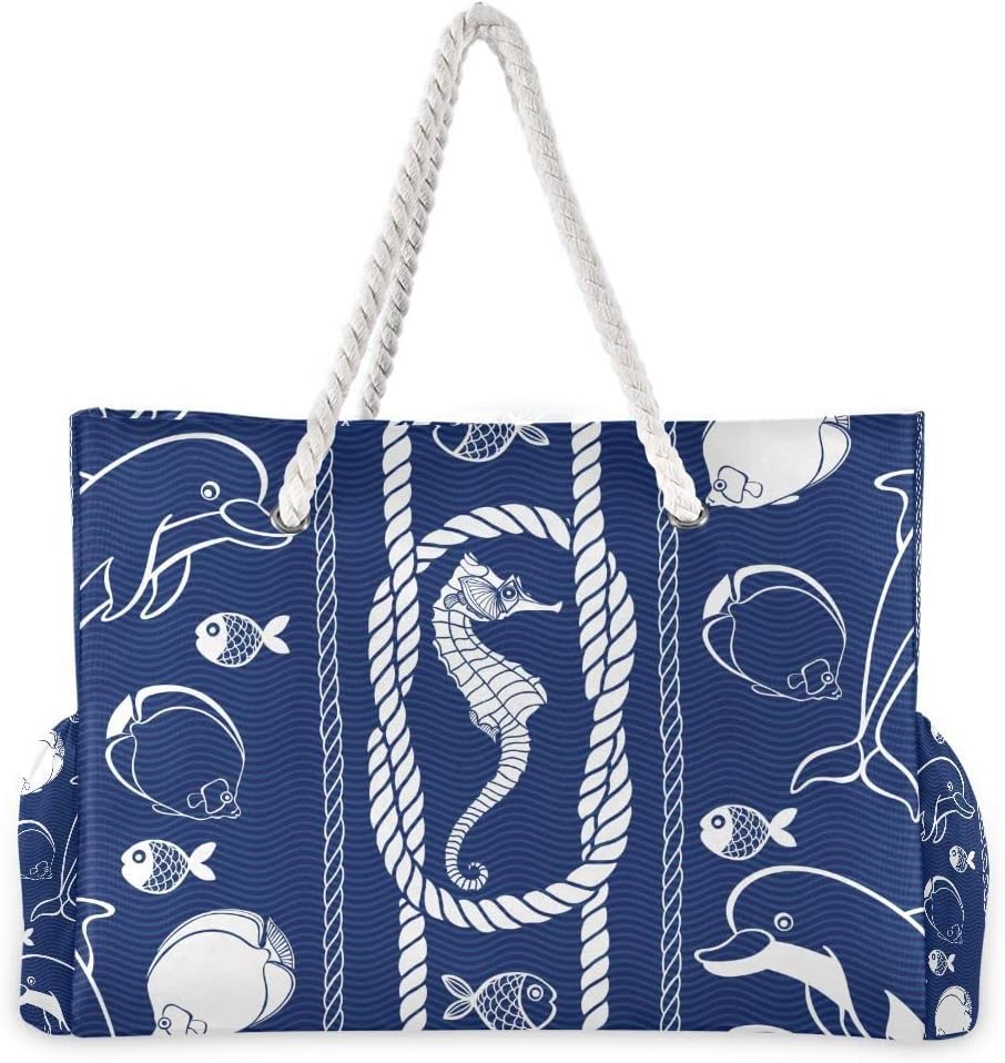 senya Large Beach Shoulder Bags Canvas Tote Water Resistant for Gym Travel Daily