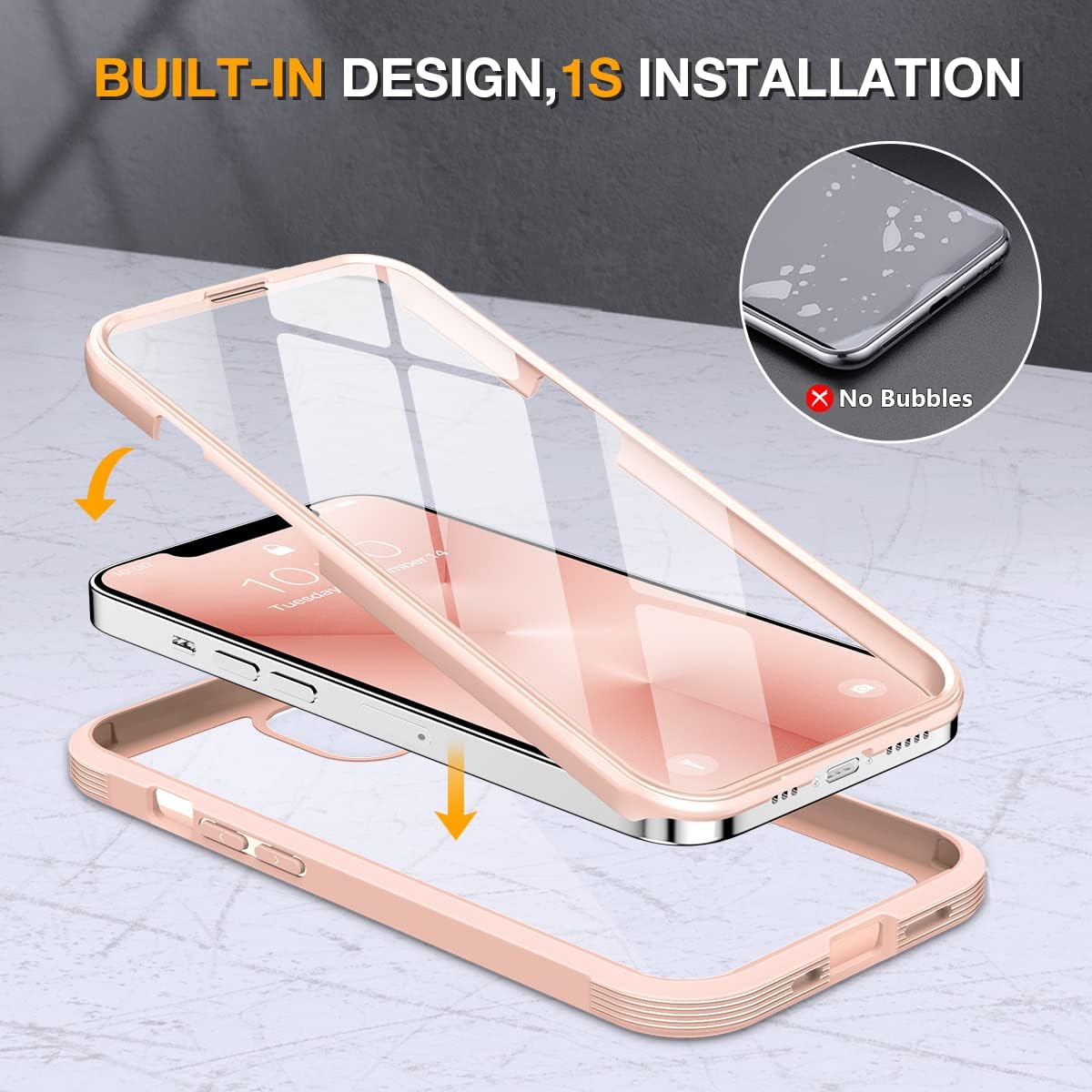 Miracase Glass Case for iPhone 13 Pro Max 6.7 inch, Upgrade Full-Body Clear Bumper Case with