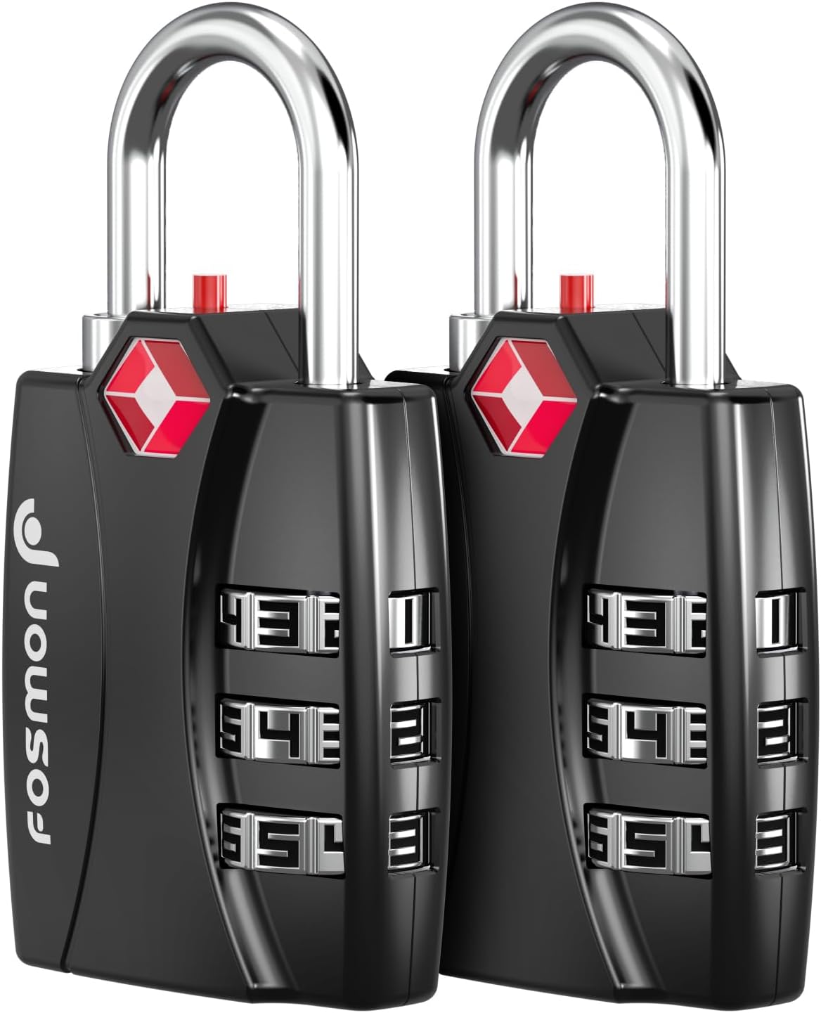 Fosmon TSA Approved Locks for Luggage. Suitcase Locks with Open Alert Indicator, 3 Digit