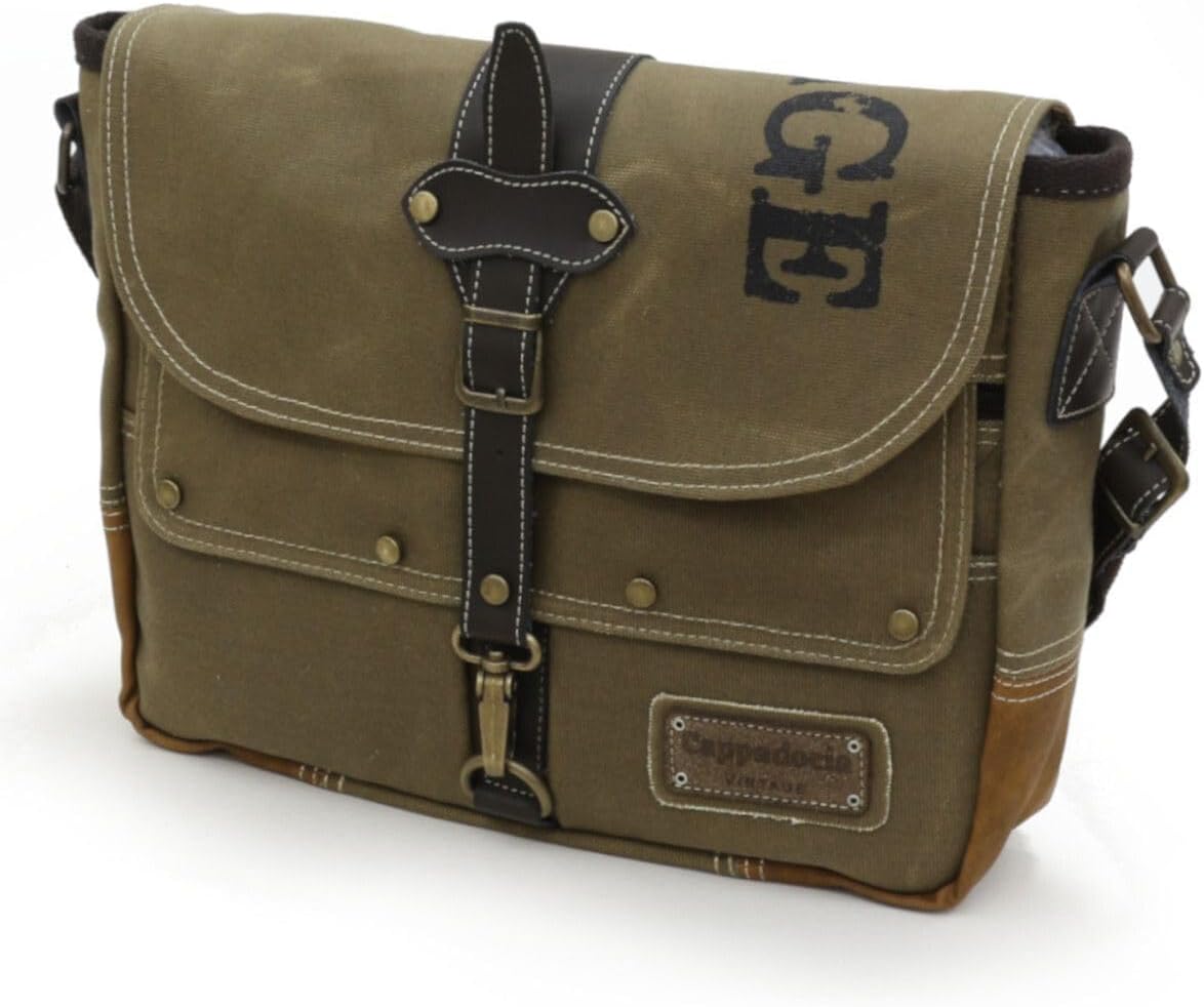 Antiochia 4046 Messenger Bag, Leather Detailed Shoulder Laptop Bag, Unisex Style for Daily, Travel