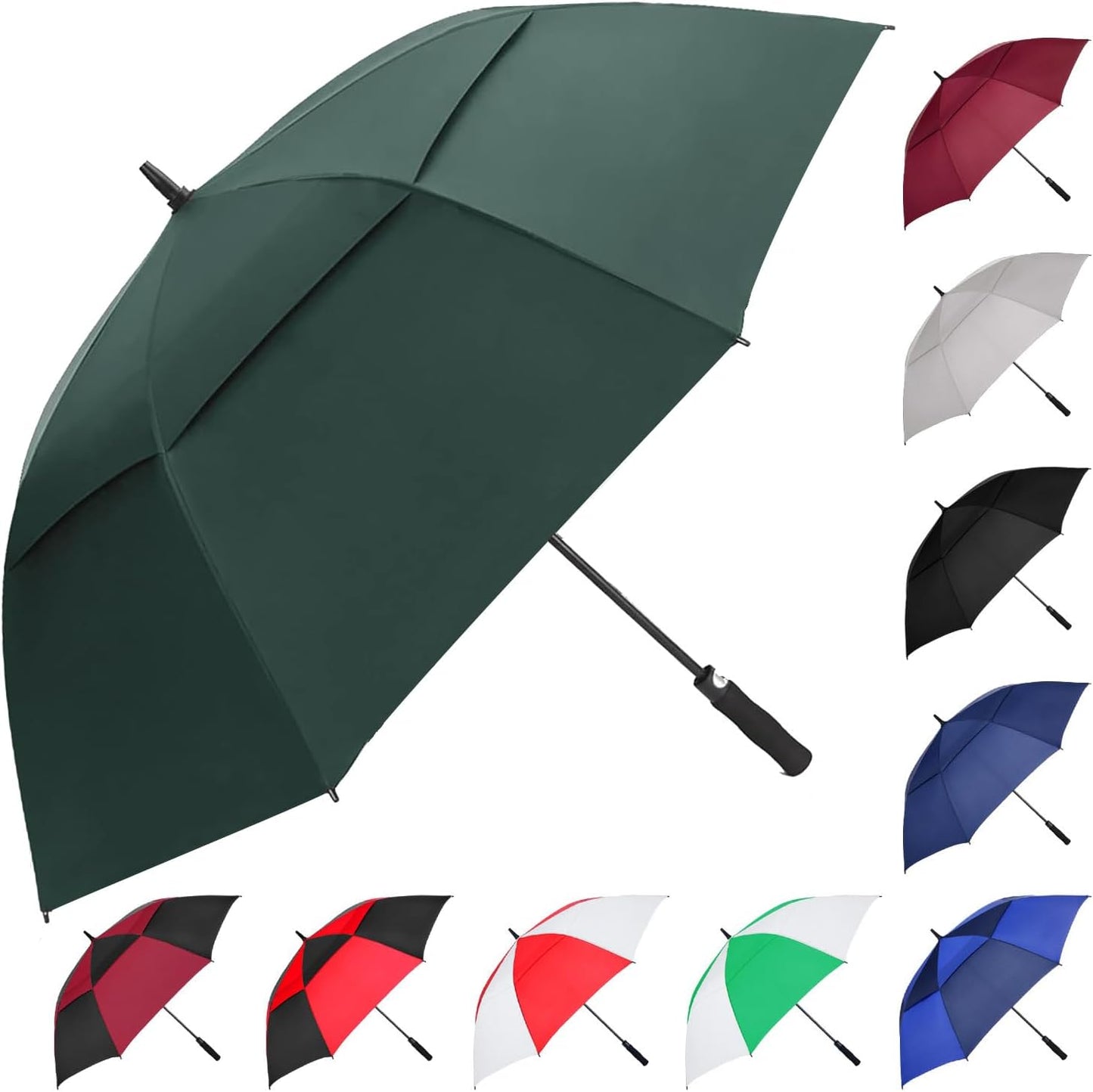 MRTLLOA Extra Large Golf Umbrella, 54/62/68/72 Inch Automatic Open, Oversize Double Canopy Vented