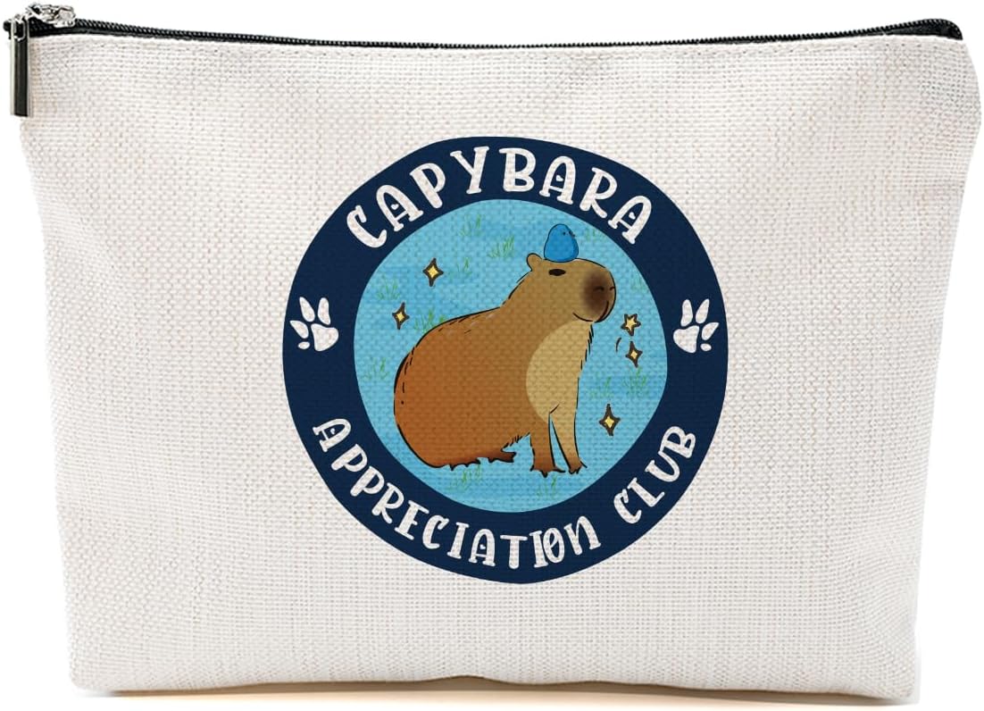 Capybara Makeup Bag, Capybara Gifts for Women, Capybara Lovers Cosmetic Bag Travel Organizer Bags Makeup Pouch, Capybara Stuff Animal Lovers Gifts for Girls Best Friend Christmas birthday Gifts