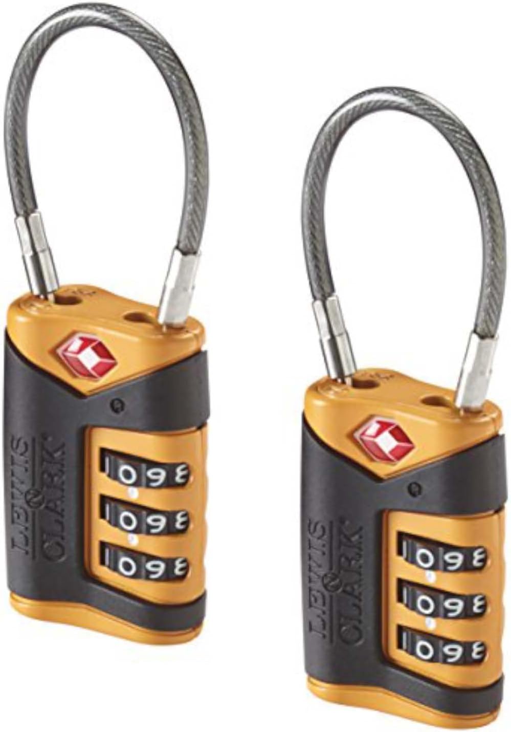 Lewis N. Clark TSA Cable Lock 2 Pack, Orange