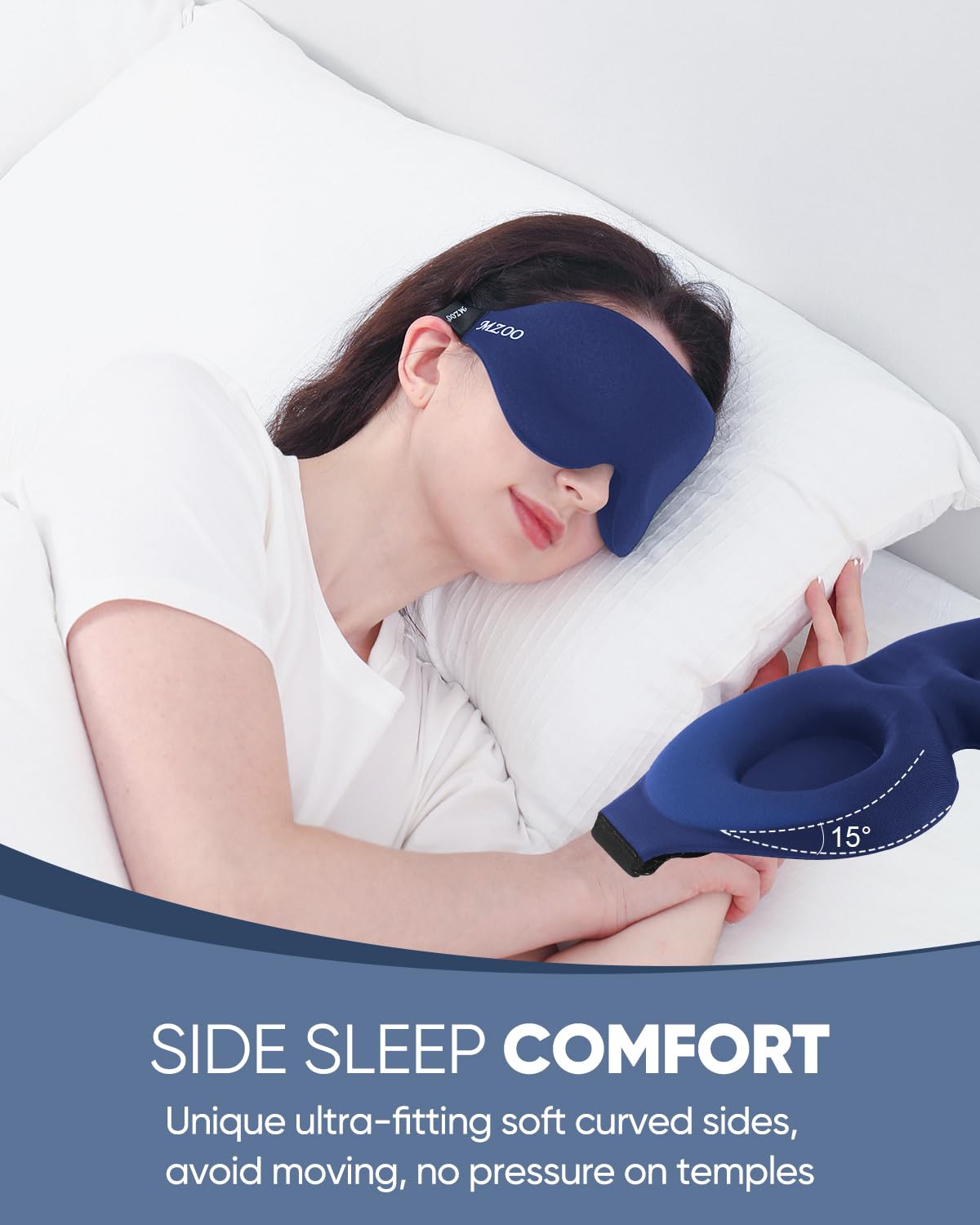 MZOO Luxury Sleep Mask for Women Men Patented Light Blocking Design