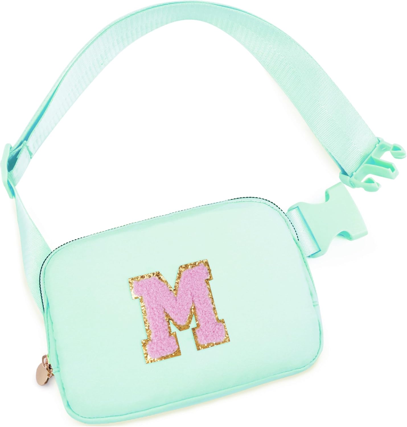 Belt Bag Fanny Pack Crossbody Bags with Initials Letter Patch Cute Stuff Birthday Gifts for Teenager Girls Trendy Stuff for Teens | Light Green,M