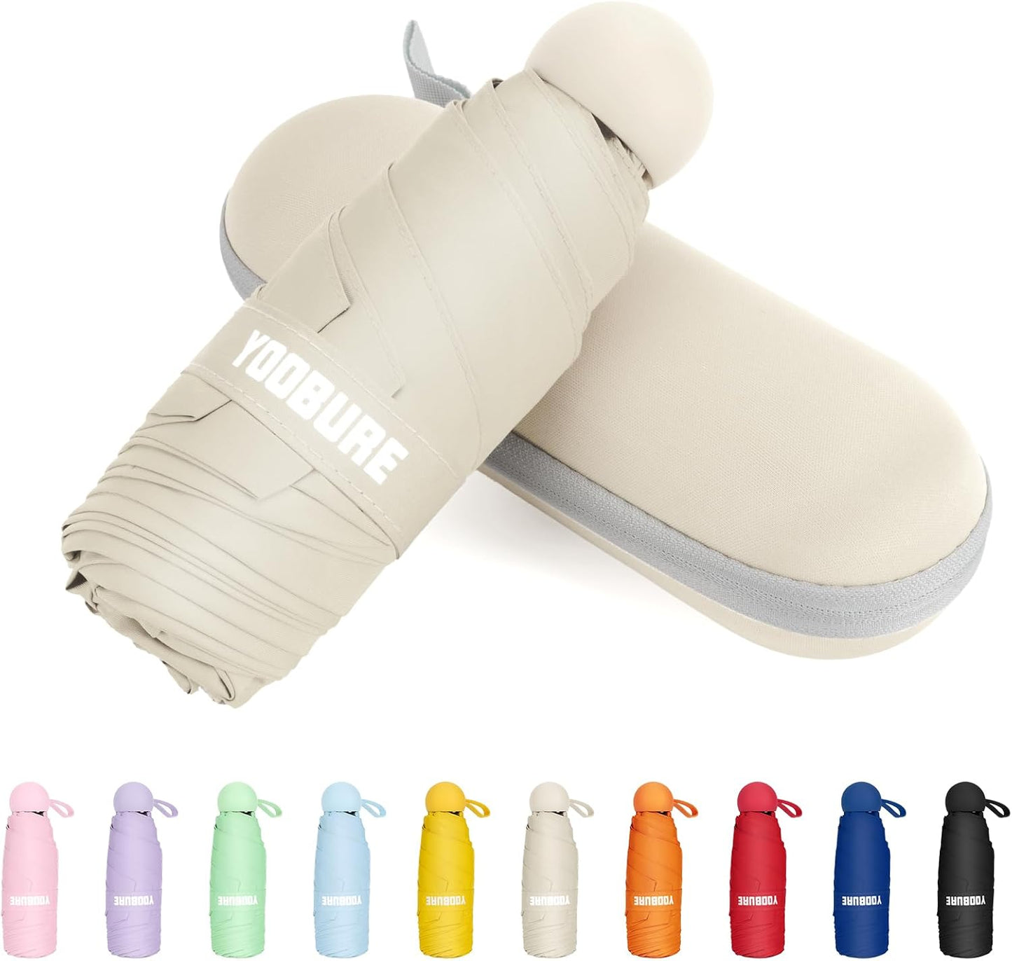 Yoobure Travel Umbrella Portable Compact Umbrellas, Pocket Mini for Purse, Umbrellas for UV Sun &