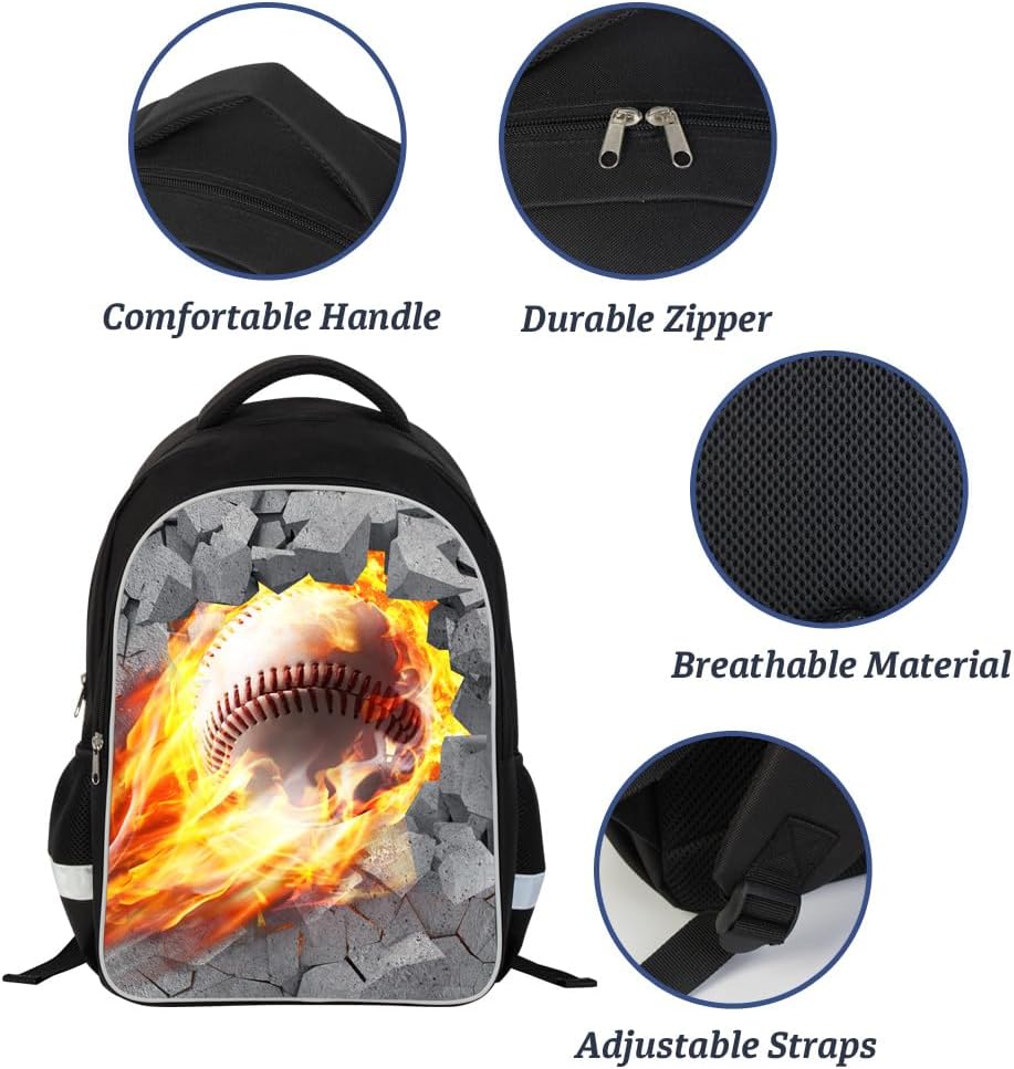 Luminous 3D Print School Backpack Large Capacity Lightweight Students Bookbag for Kids