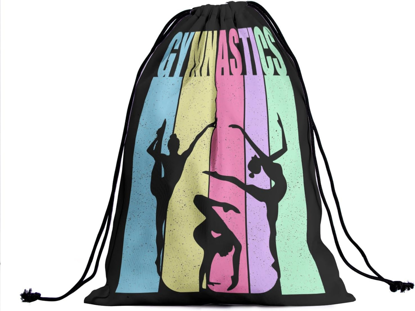 Vintage Colorful Gymnastics Grip Bag Gymnast Women Gym Drawstring Bag Decor Athlete String Bag