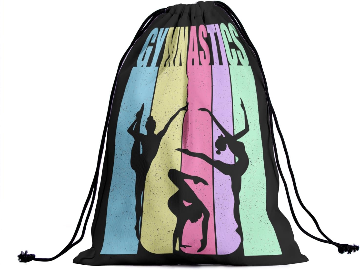 Vintage Colorful Gymnastics Grip Bag Gymnast Women Gym Drawstring Bag Decor Athlete String Bag