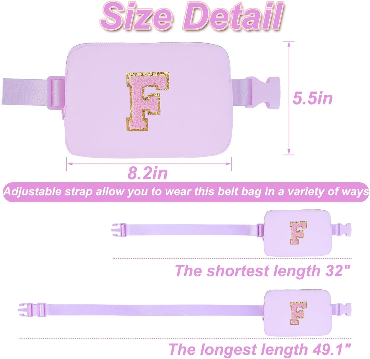 Birthday Gifts for 4 5 6 7 8 9 10 11 12 13 Year Old Girls,Graduation Gifts for Teens Kids Daughter Sister Her,Fanny Pack Crossbody Bag Belt Bag Cute Trendy Stuff | Lavender,F