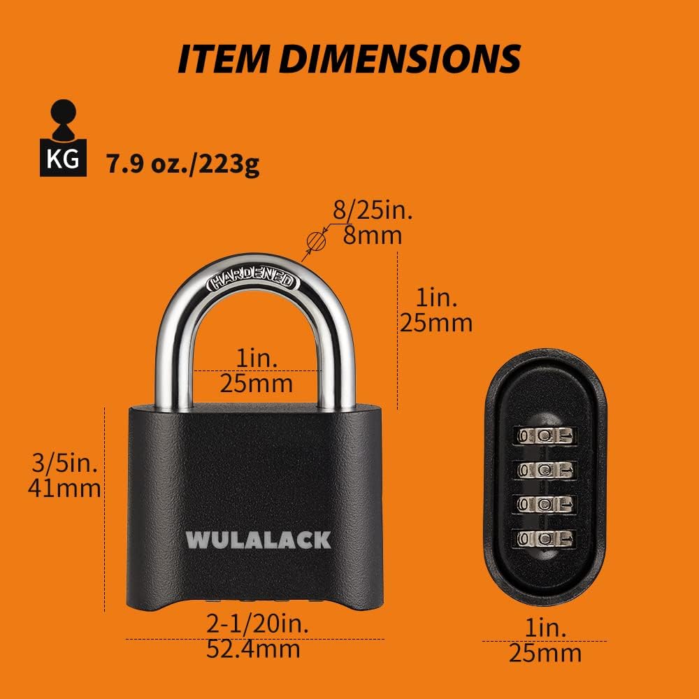 Combination Lock Outdoor, 4 Digit Weatherproof Padlock Combination for Outdoor Sheds Fence, Gate Hasps, Storage Unit, 12 Pack…