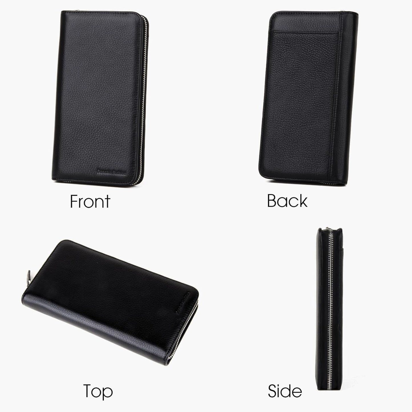 Premium Full-Grained Leather RFID Passport Holder for Travel, Multifunctional and Large Capacity RFID Blocking Passport Holder Wallet (Black)