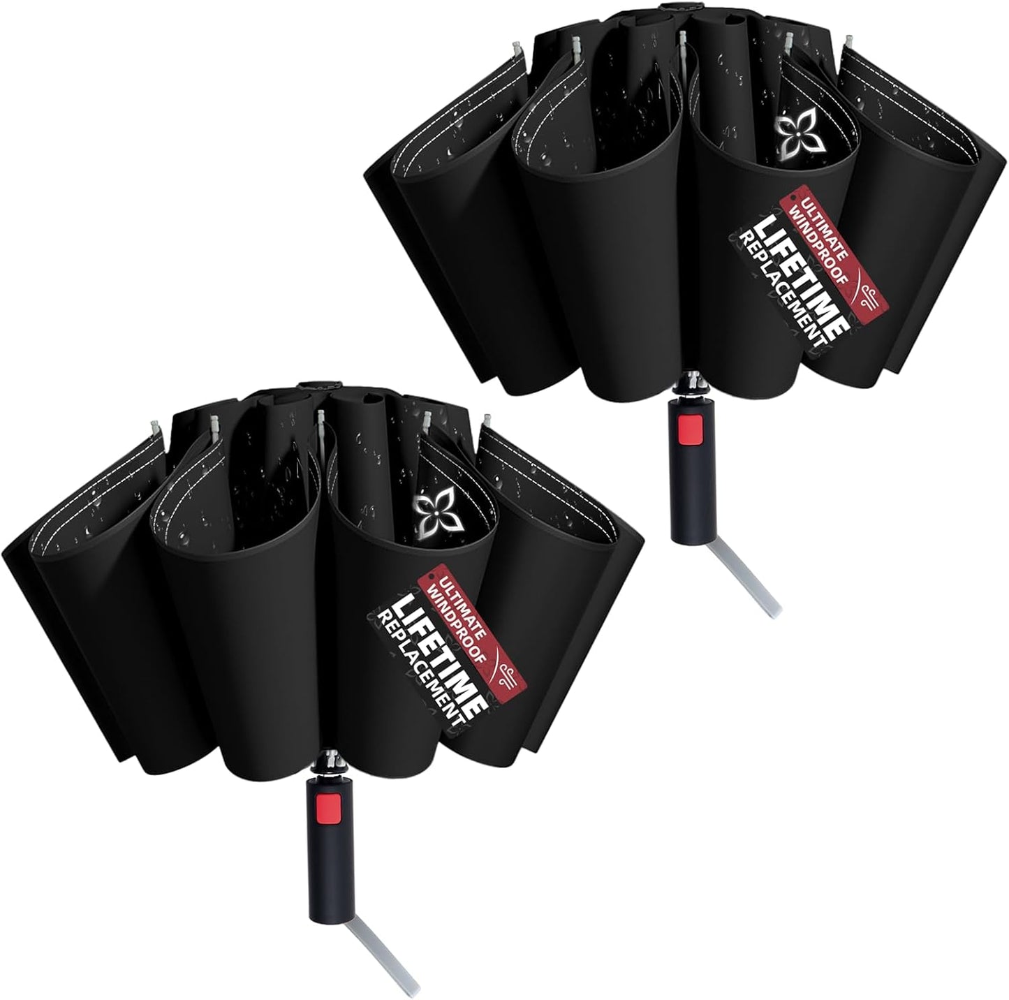 Large Travel Inverted Umbrella, 55" 10 Ribs Windproof for Rain & Sun, Reverse Auto open/close Compact Portable for Men, Reflective Thread for Night Safety