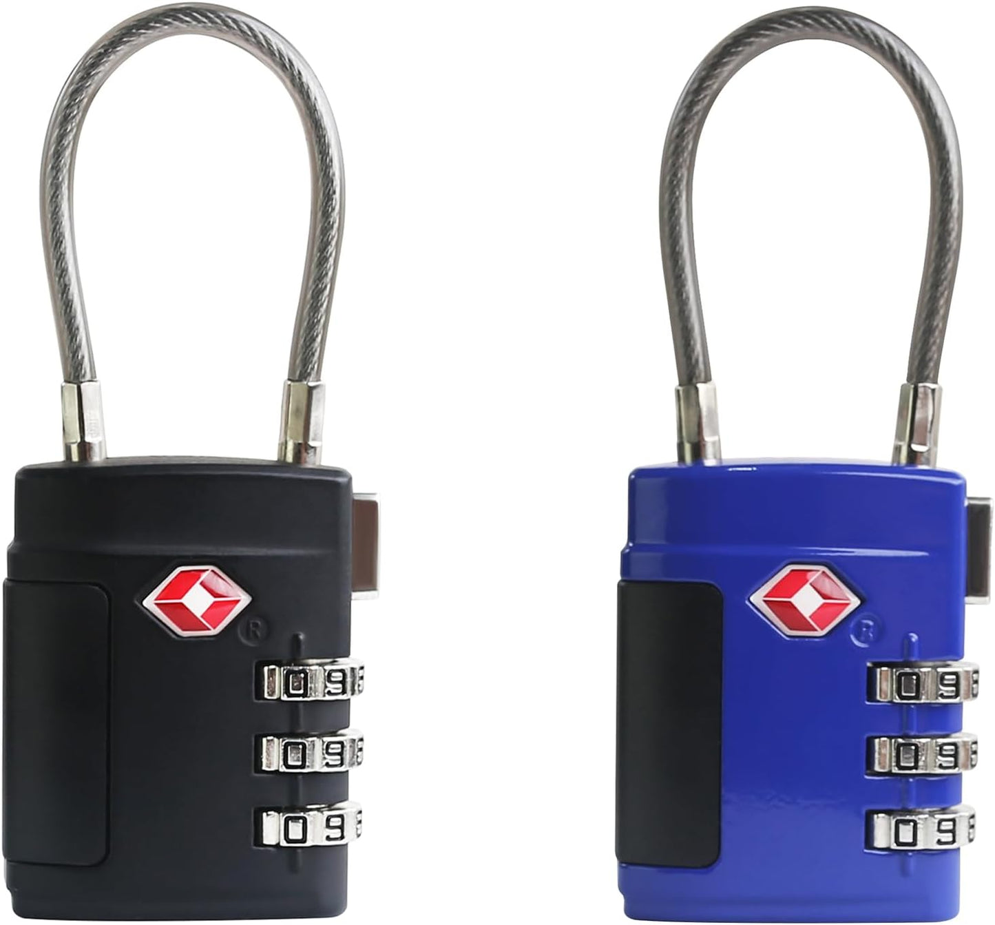 Combination TSA Locks for Luggage, Locker, Luggage Locks TSA Approved, Small Combo Cable Padlock with Code for Gym Locker, Suitcase, Gun Case, Backpack Bag Zipper, Storage Box, Travel Case