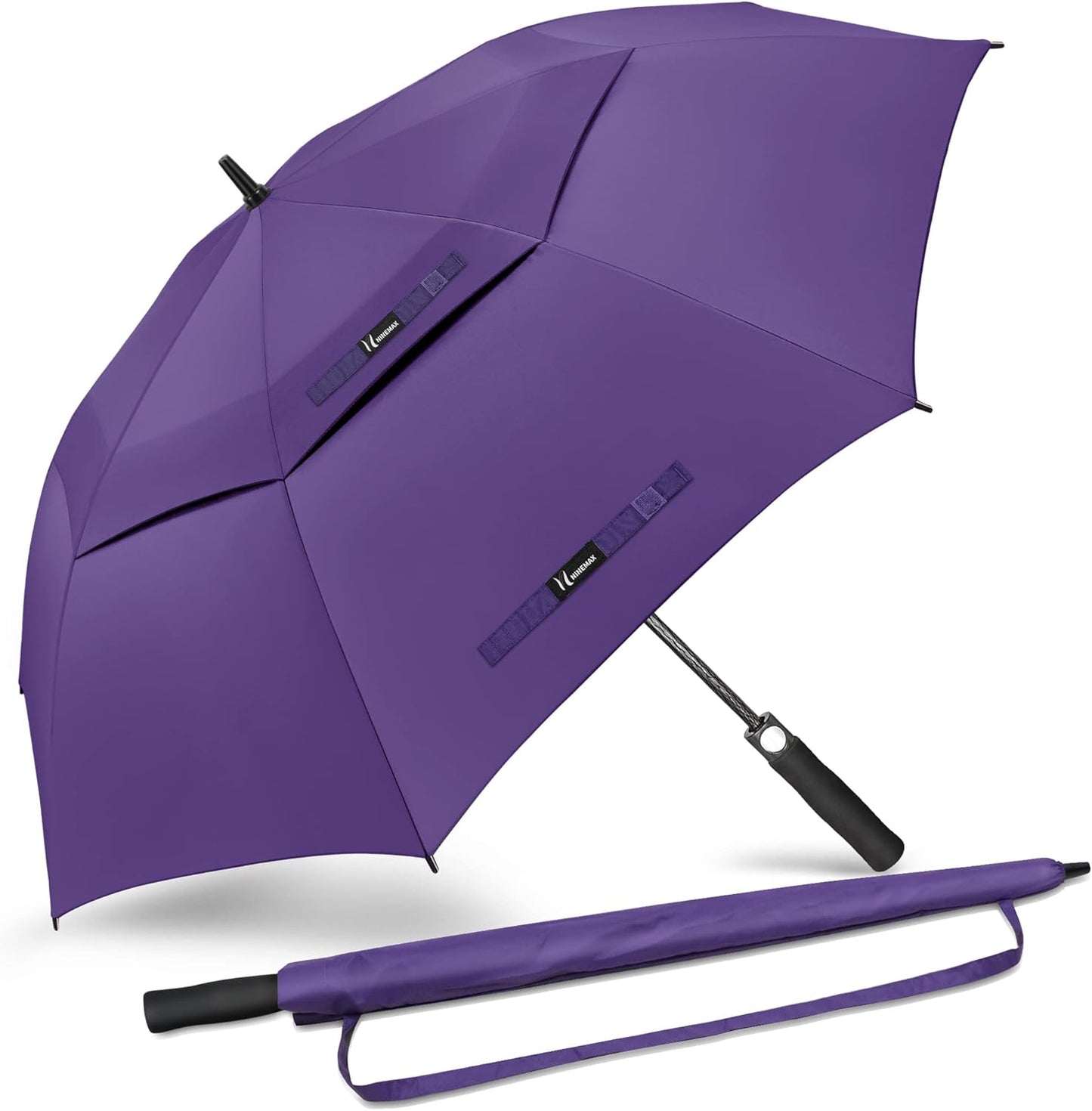 NINEMAX Golf Umbrella 51/54/62/68 Inch Automatic Open, Large Double Canopy Vented Oversize Stick Umbrellas Extra Large Windproof Waterproof for Rain