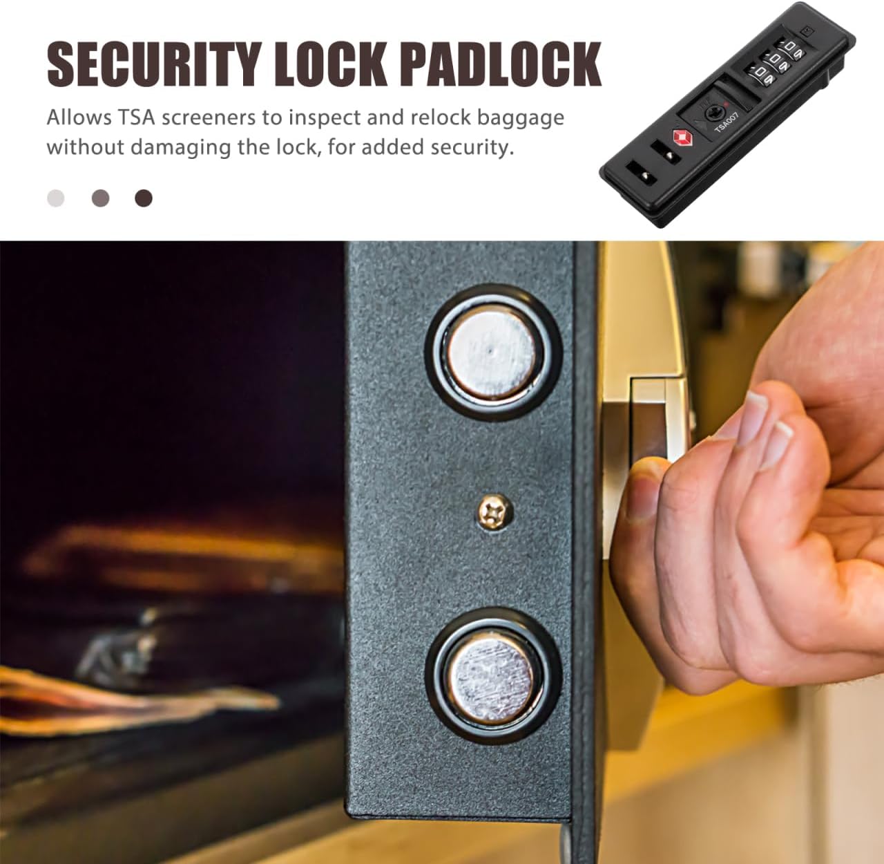 Baluue Travel Locks TSA Approved Luggage Locks, 3 Digits Password Code Combination Lock, Customs Code Travel Built in Sunk Backpack Baggage Replacement Accessories