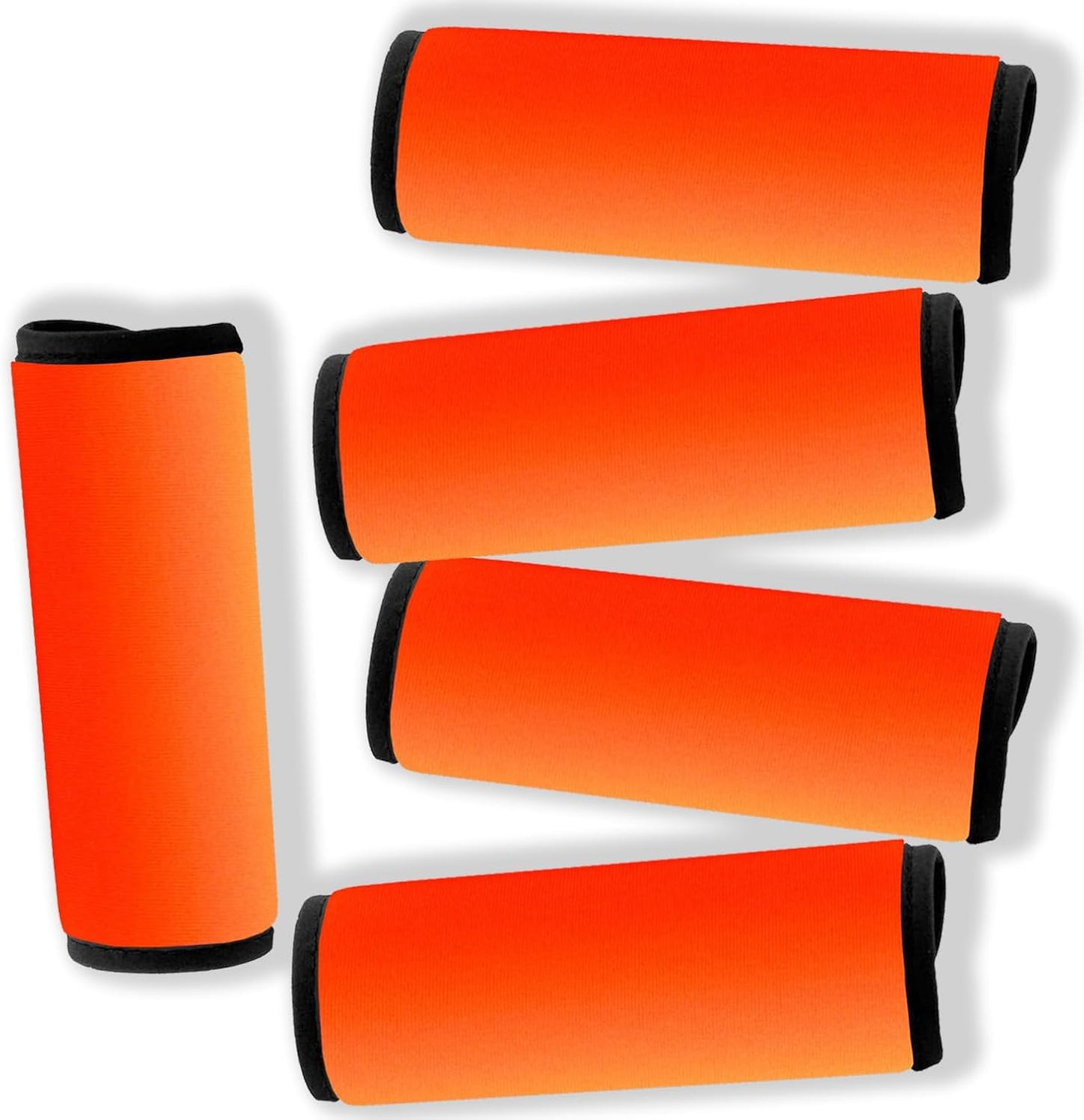 Neoprene Luggage Handle Wraps for Suitcase Unique Neon Orange Luggage Identifiers/Tag/Marker (Fluorescent Orange(5 Pack))