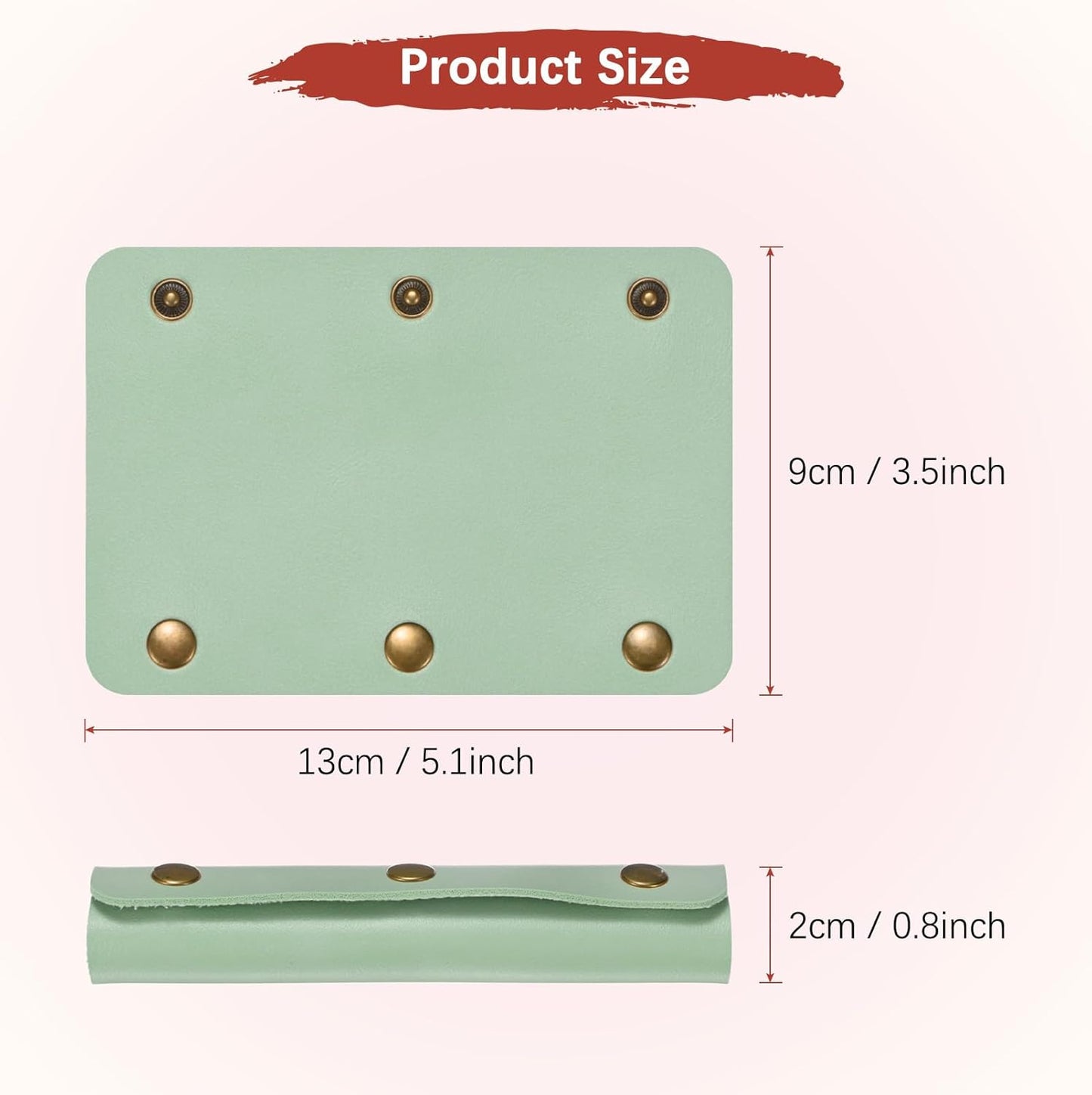 Leather Handle Wrap [4PCS] - Handbag Handle Wrap Cover with 3 Metal Clasps Use for Suitcases & Bags & Shopping Totes & Wallets - [Lake Green-5IN/13CM] Soft Purse Strap Pad