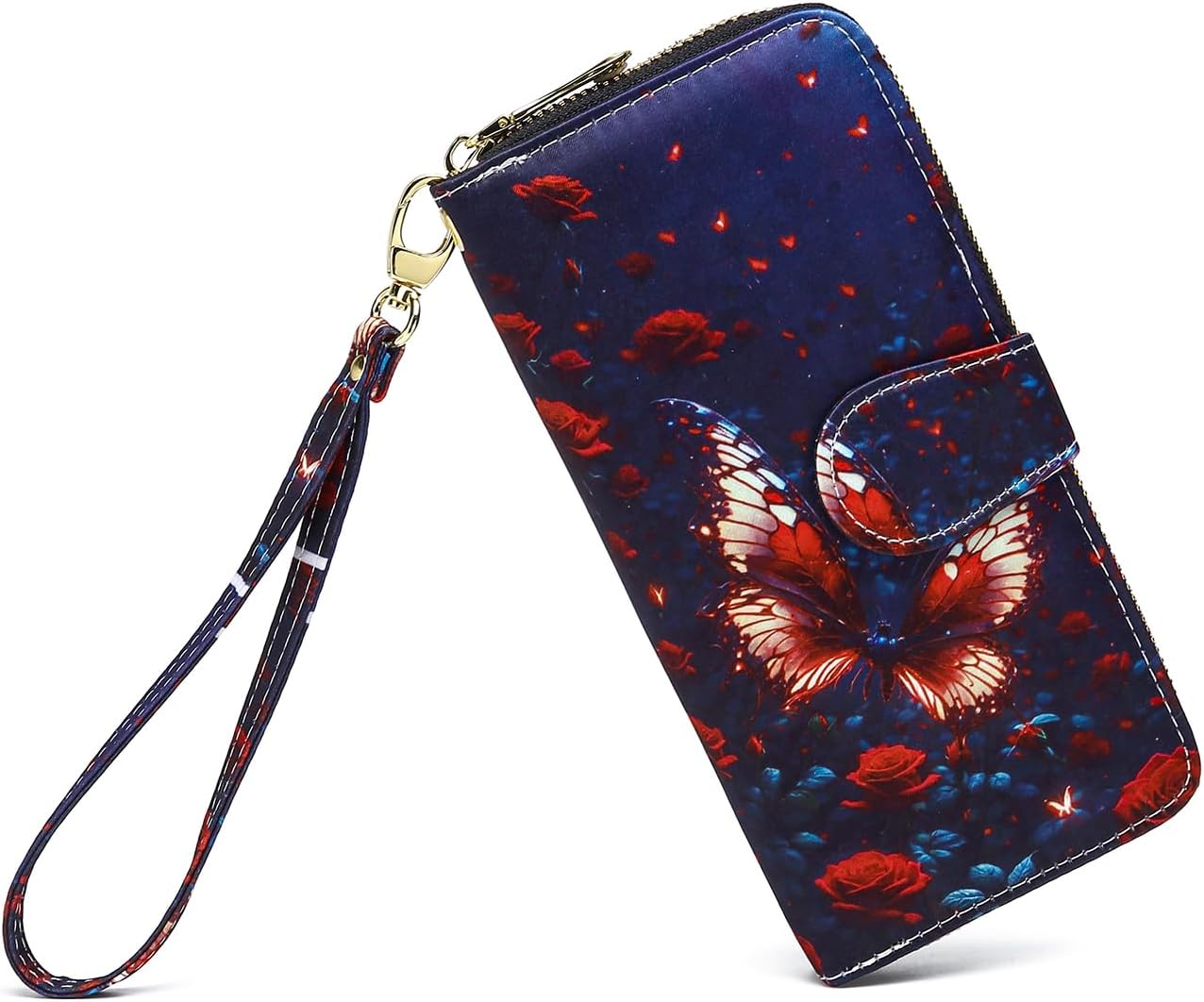 Women Wallet Card RFID For Womens Holder Blocking Credit Small Zipper Purse Pocket Bifold Slim Coin ID Ladies Wristlet Clutch Large Capacity Window Case Travel Zip Women's