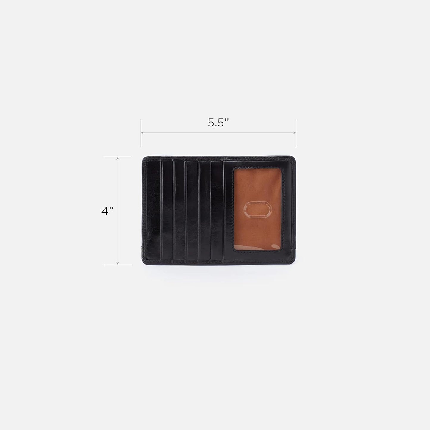 HOBO Euro Slide Leather Wallet with Passport Holder for Travel, Card and Cash Organizer, and Zipper Pocket, Black