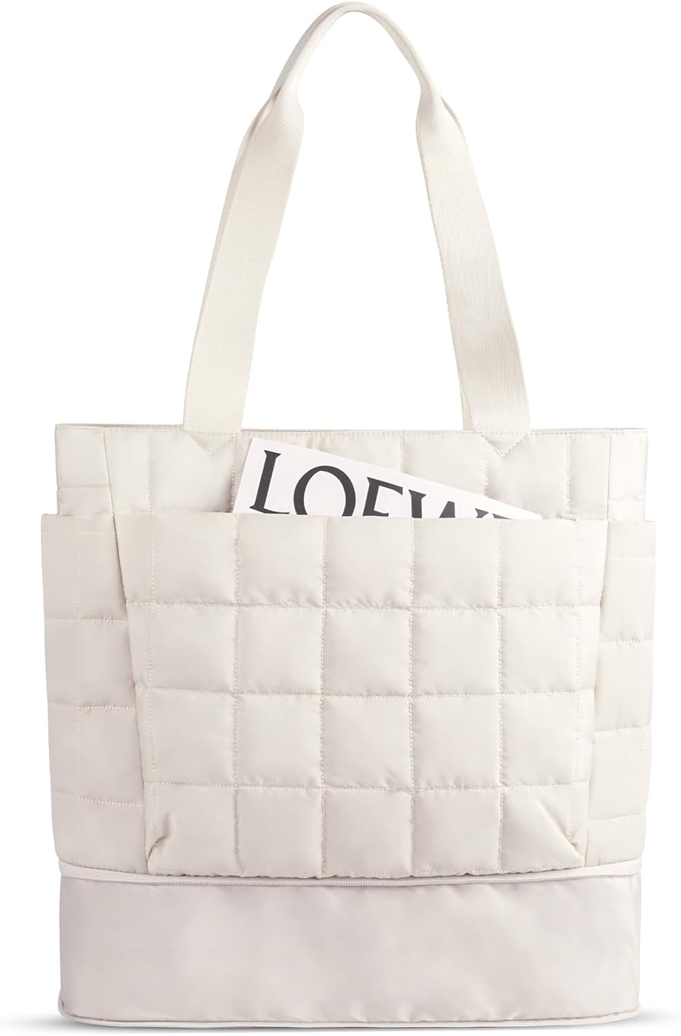 befen Laptop Tote Bag for Women Work, Travel Tote Bags Nurse Puffer Quilted Handbags, Lightweight Waterproof Beach Purse