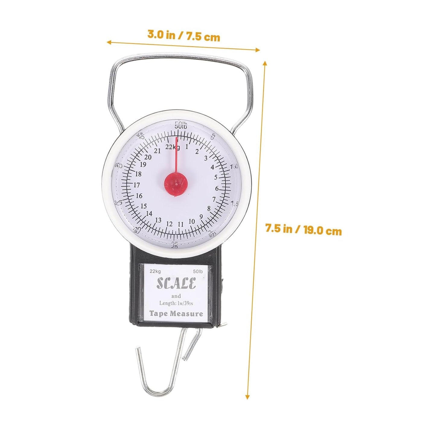HEMOTON Handheld Scale for Luggage Analog Weighing Scale Hook Portable Luggage for Shipping Travel
