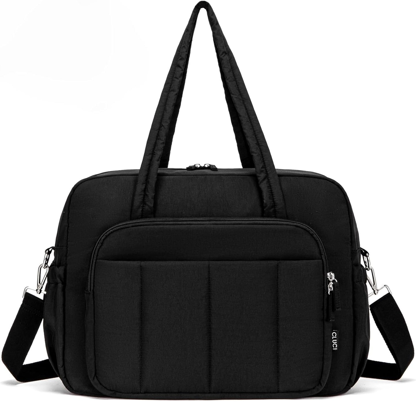 CLUCI Weekender Travel Bag for Women Puffer Tote Bag Carry On Duffle Overnight Bags with Shoe Compartment