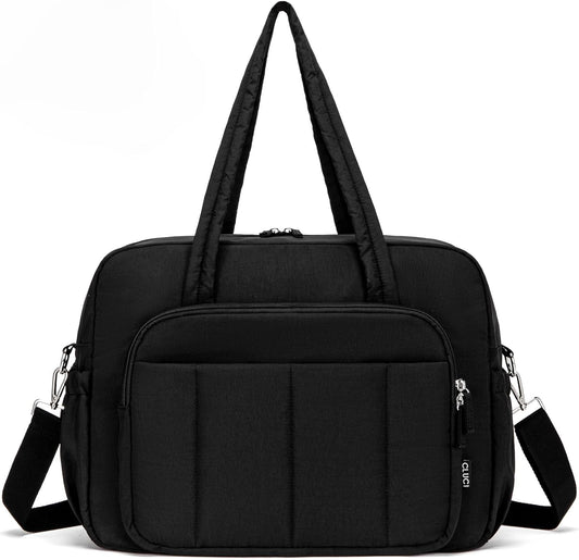 CLUCI Weekender Travel Bag for Women Puffer Tote Bag Carry On Duffle Overnight Bags with Shoe Compartment