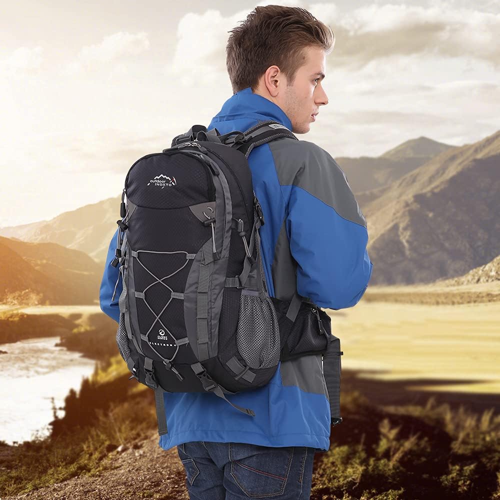 INOXTO lightweight Hiking Backpack 35L/40L Hiking Daypack with Waterproof Rain Cover for Travel