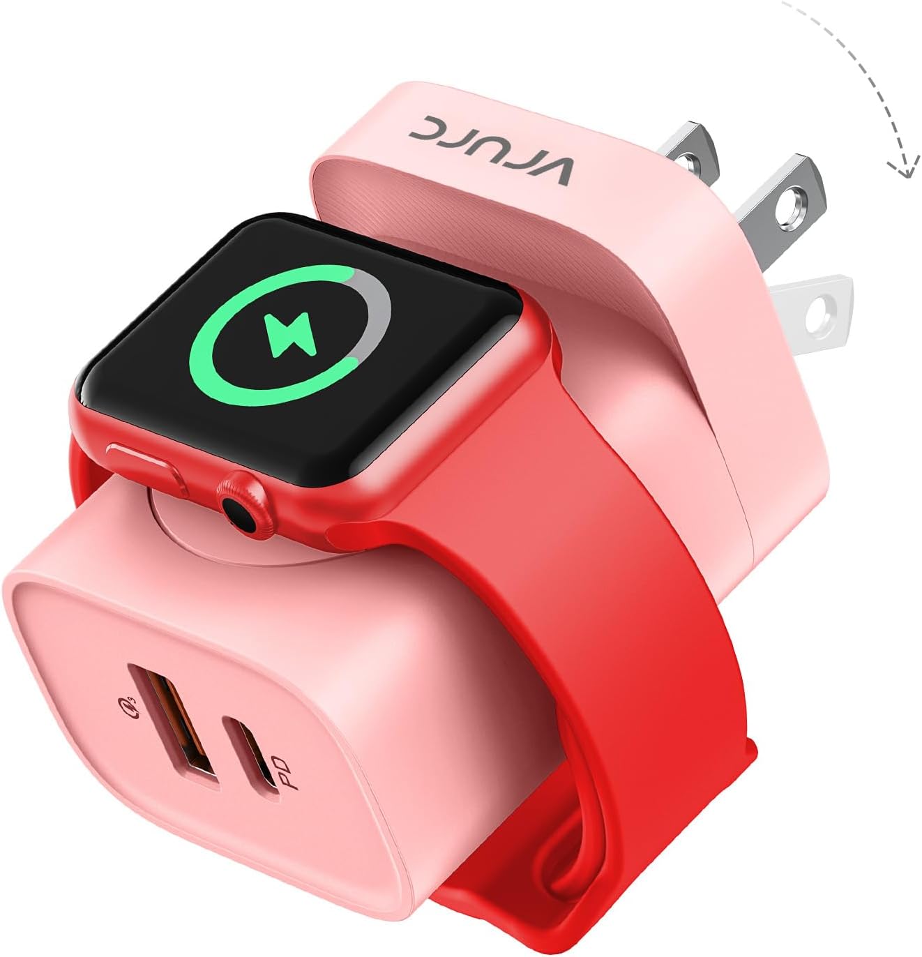 VRURC for Apple Watch Charger, PD 20W Fast Charging Block with Foldable Plug, USB C Wall Charger