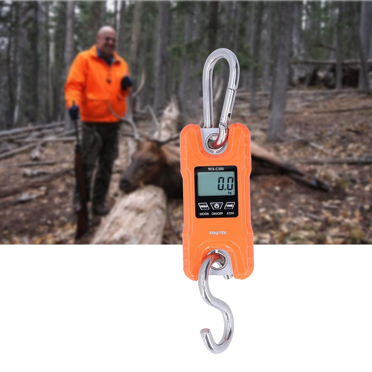 FLEXMAN Portable Electronic Hanging Scale LCD Display with ABS Engineering Plastic Shell 500kg (Yellow)
